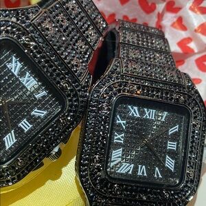 Black ice lab unisex two Square Watches